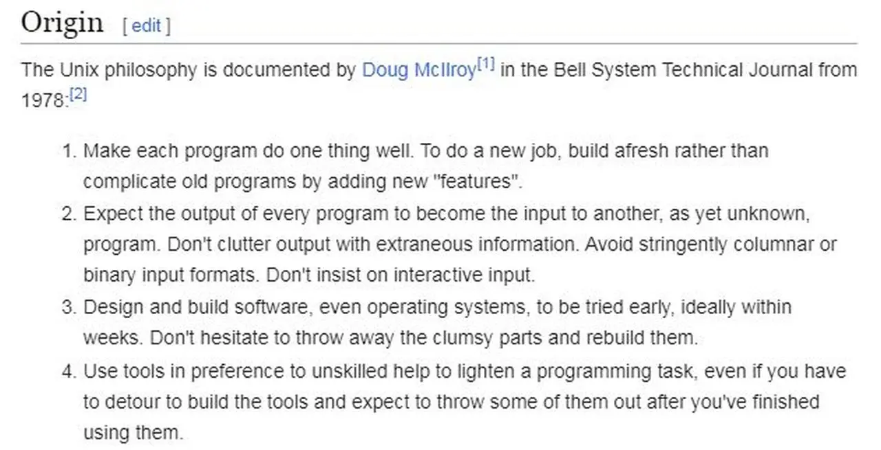 Map of Unix Philosophy